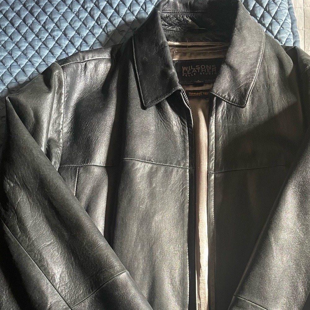 Wilson Black Leather Pelle Studio Thinsulate Jacket